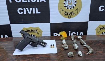 Polícia Civil apreende drogas e uma pistola bersa, enterrados em Lagoa Vermelha