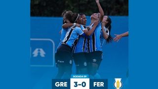 Grêmio derrotou a Ferroviária por 3 a 0 pelo Brasileiro Feminino