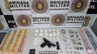 6° BPM apreende homem por porte ilegal de arma de fogo e tráfico de entorpecentes no Bairro Bosque, em Rio Grande