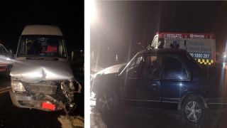 Quatro pessoas, de uma van, ficam feridas em acidente de trânsito no km 138 da RSC 287, em Candelária