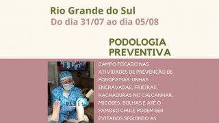 Empresa SS Podologia Clínica, atenderá em Barra do Ribeiro, de 31 de julho a 5 de agosto
