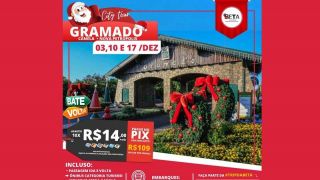 Viaje para Gramado, nos dias 3, 10 ou 17 de dezembro, com a Agência de Viagens e Turismo Beta Excursões