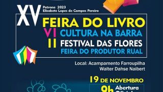 XV Feira do Livro, VI Cultura na Barra e II Festival das Flores ocorre neste sábado, dia 19, em Barra do Ribeiro