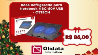 Final de ano com promoção na Olidata: base refrigerada para notebook NBC-50V USB, por R$ 86,00