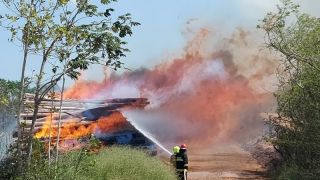 Corpo de Bombeiros atendem incêndio florestal na Localidade da Camélia, em Tapes