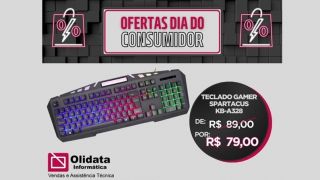 Especial Dia do Consumidor, na Olidata: Teclado Gamer Spartacus, de R$ 89,00 por R$ 79,00