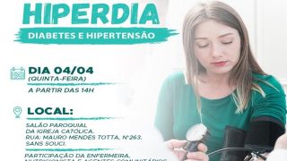Secretaria de Saúde de Eldorado do Sul realizará, no dia 4 de abril, o “Grupo Hiperdia, Diabetes e Hipertensão”