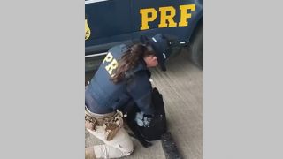 PRF prende mulher por tráfico de drogas, com apreensão de dois quilos de maconha, na BR-290, em Uruguaiana
