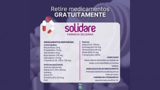 Retire medicamentos gratuitamente na Farmácia Solidare, em Encruzilhada do Sul 