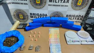 Brigada Militar prende homem, em Pelotas, com grande quantidade de droga
