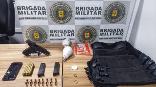 Brigada Militar recaptura foragido com arma, placas balísticas e entorpecentes, em Venâncio Aires