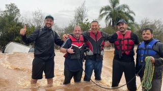 PRF de folga localiza e resgata homem arrastado pela enchente, entre Cachoeira do Sul e Rio Pardo