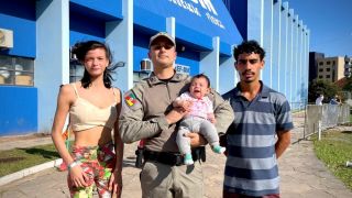 Aluno-soldado da Brigada Militar salva bebê de engasgamento em abrigo, na Capital